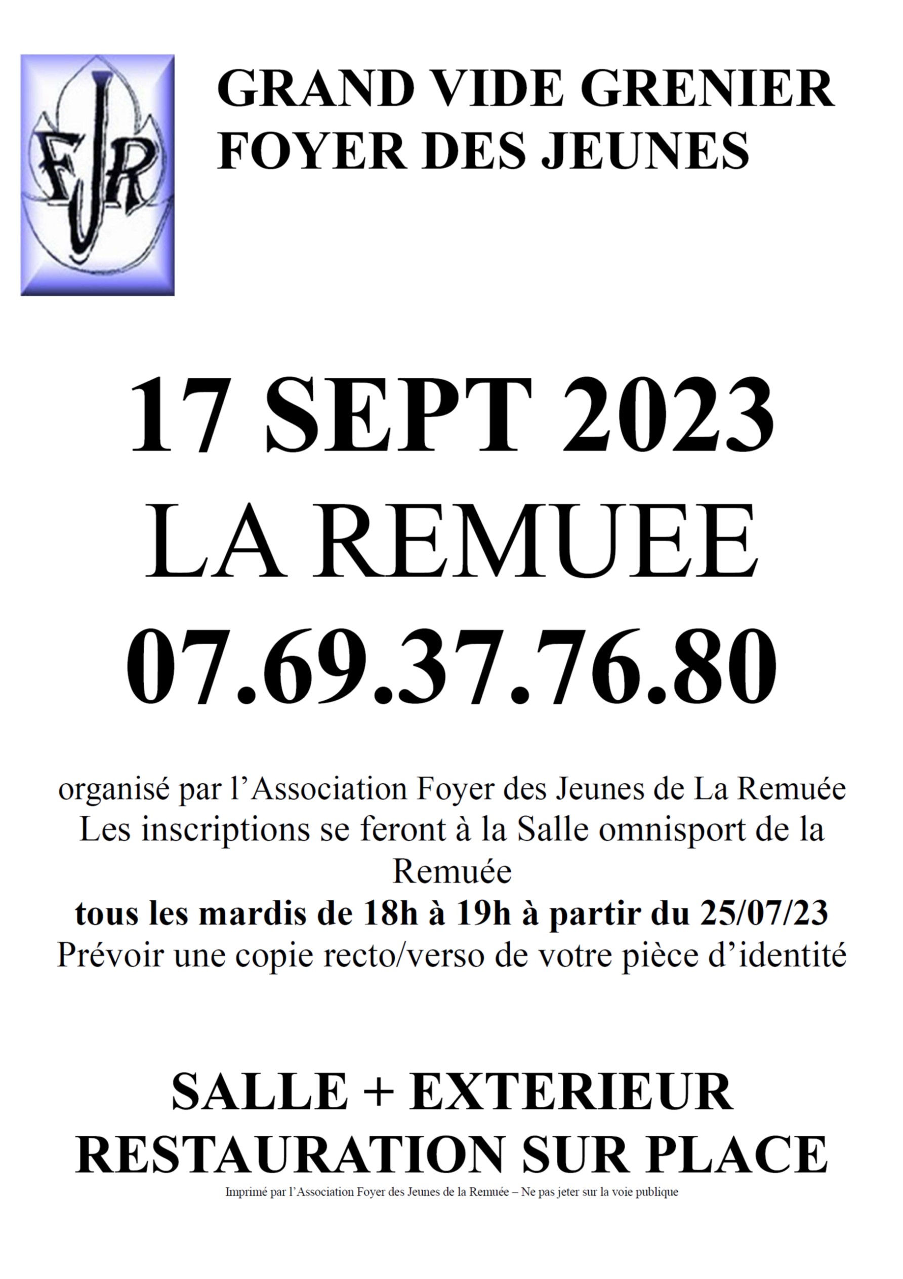 Vide grenier FDJ