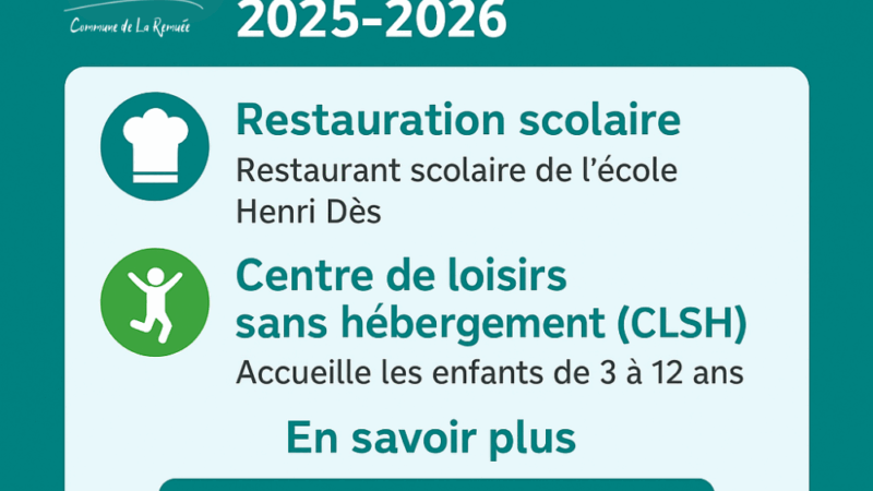 Accueil périscolaire et restauration scolaire 2025 – 2026