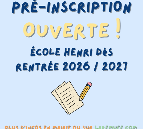 📚 Pré-inscriptions 2026-2027 : l’école Henri-Dès vous accueille !