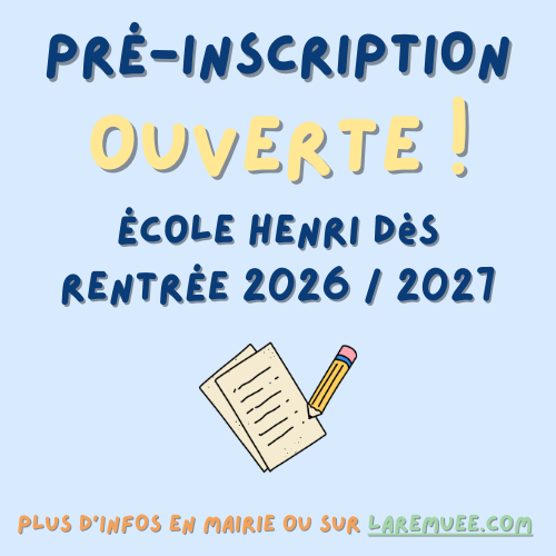 📚 Pré-inscriptions 2026-2027 : l’école Henri-Dès vous accueille !