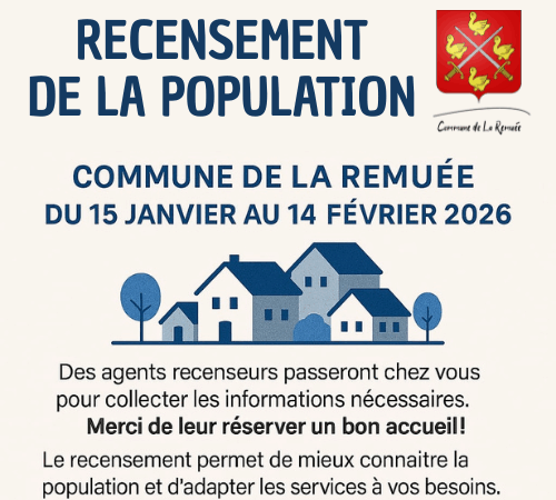 Recensement de la population 2026 à La Remuée