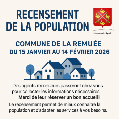 Recensement de la population 2026 à La Remuée
