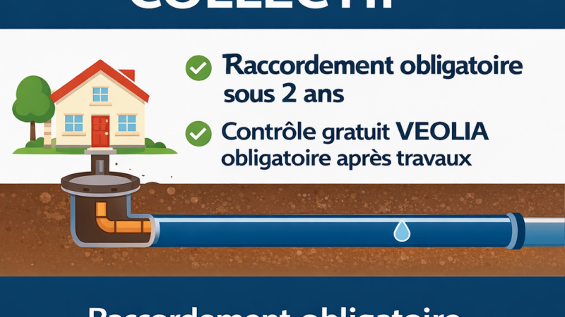 Assainissement collectif à La Remuée : raccordement et contrôle VEOLIA
