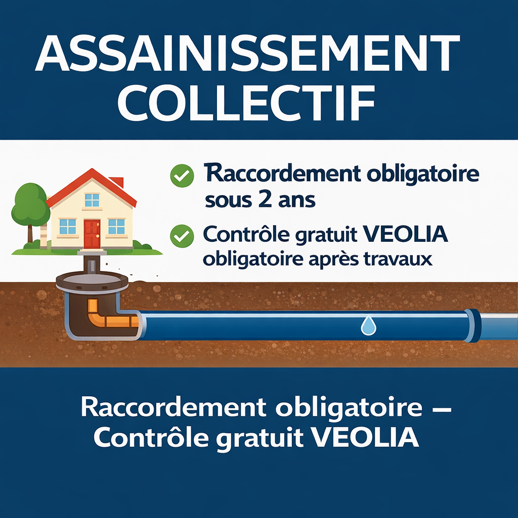 Assainissement collectif à La Remuée : raccordement et contrôle VEOLIA