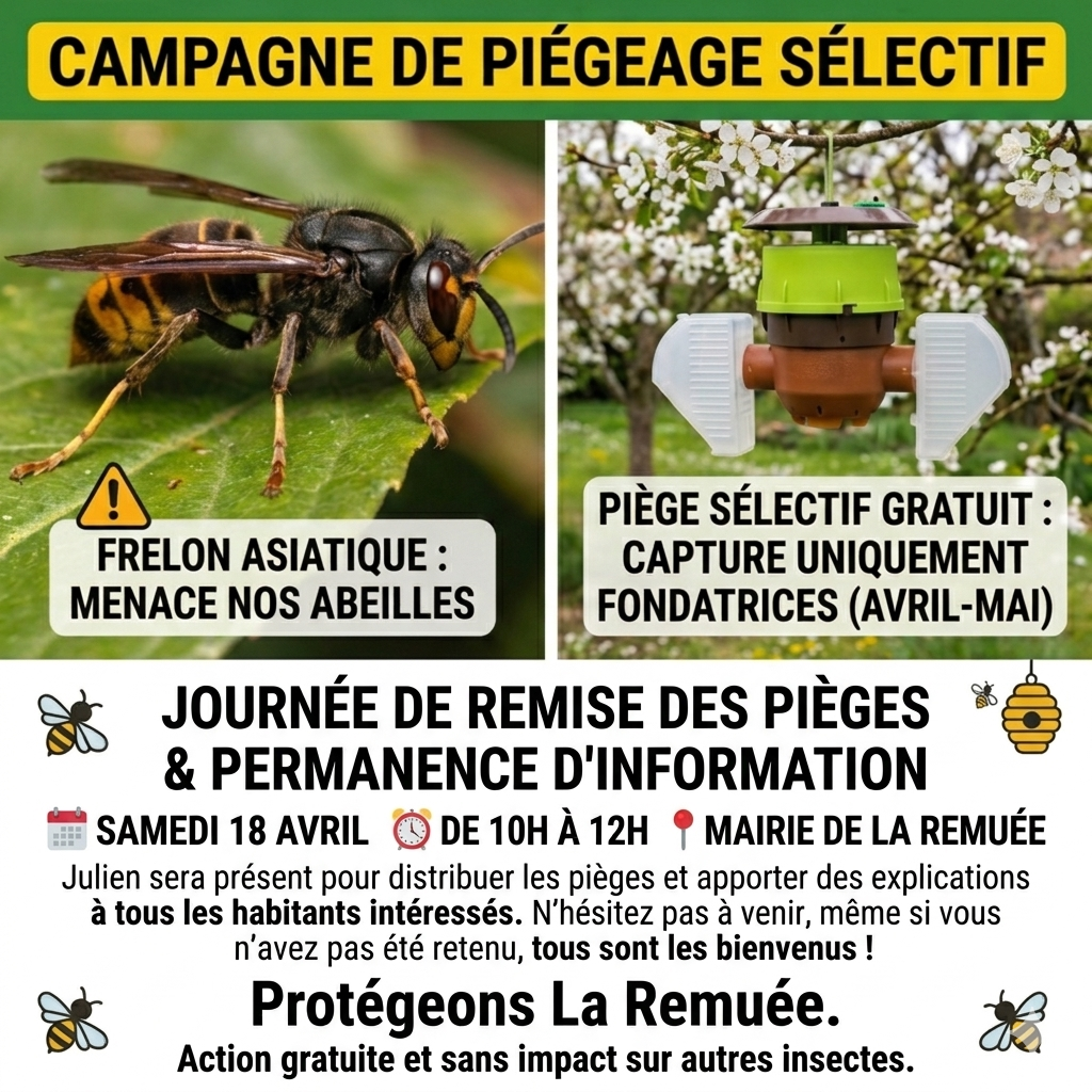 Lutte contre le frelon asiatique à La Remuée