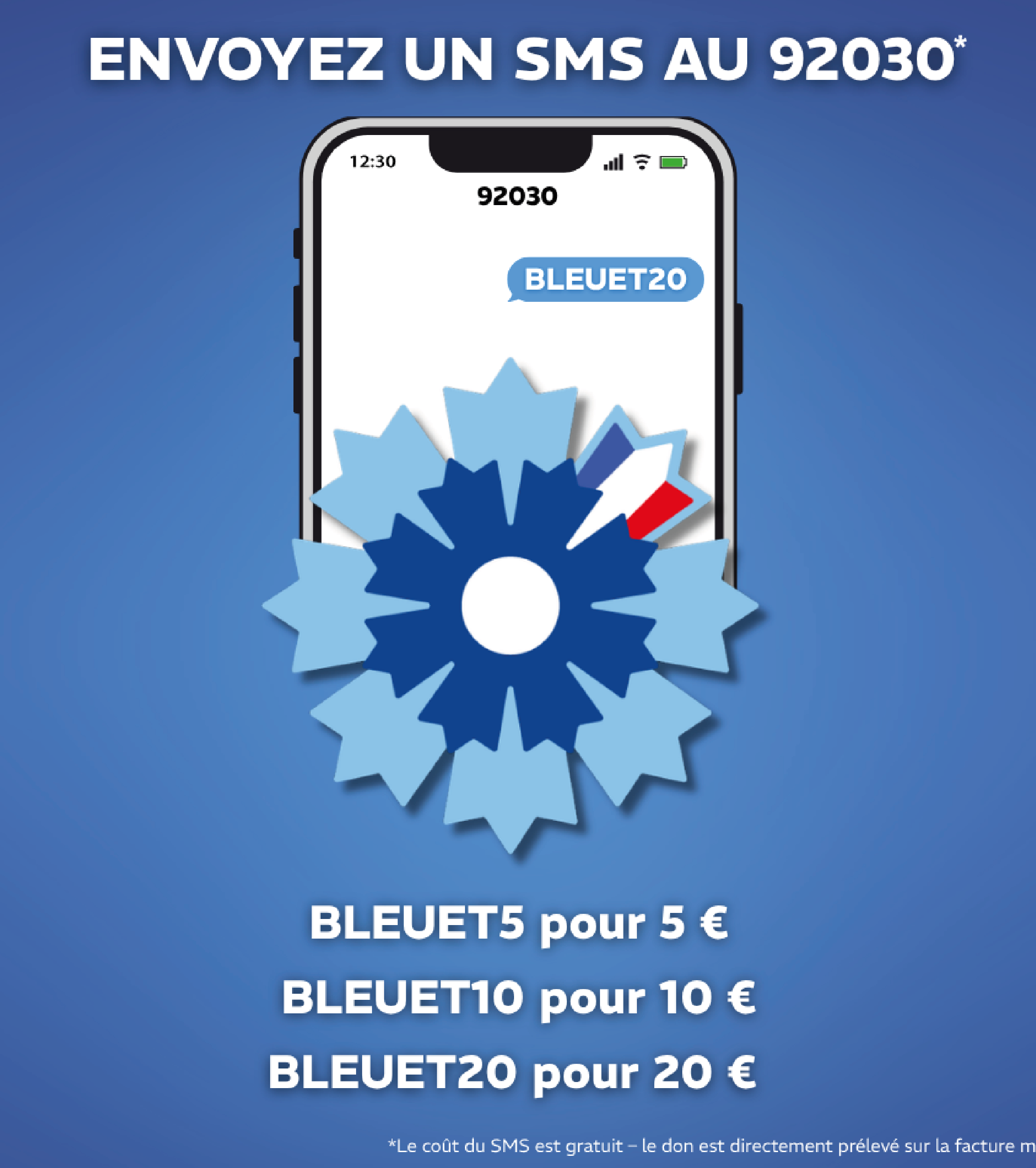 Don par SMS au 92030 pour le Bleuet de France