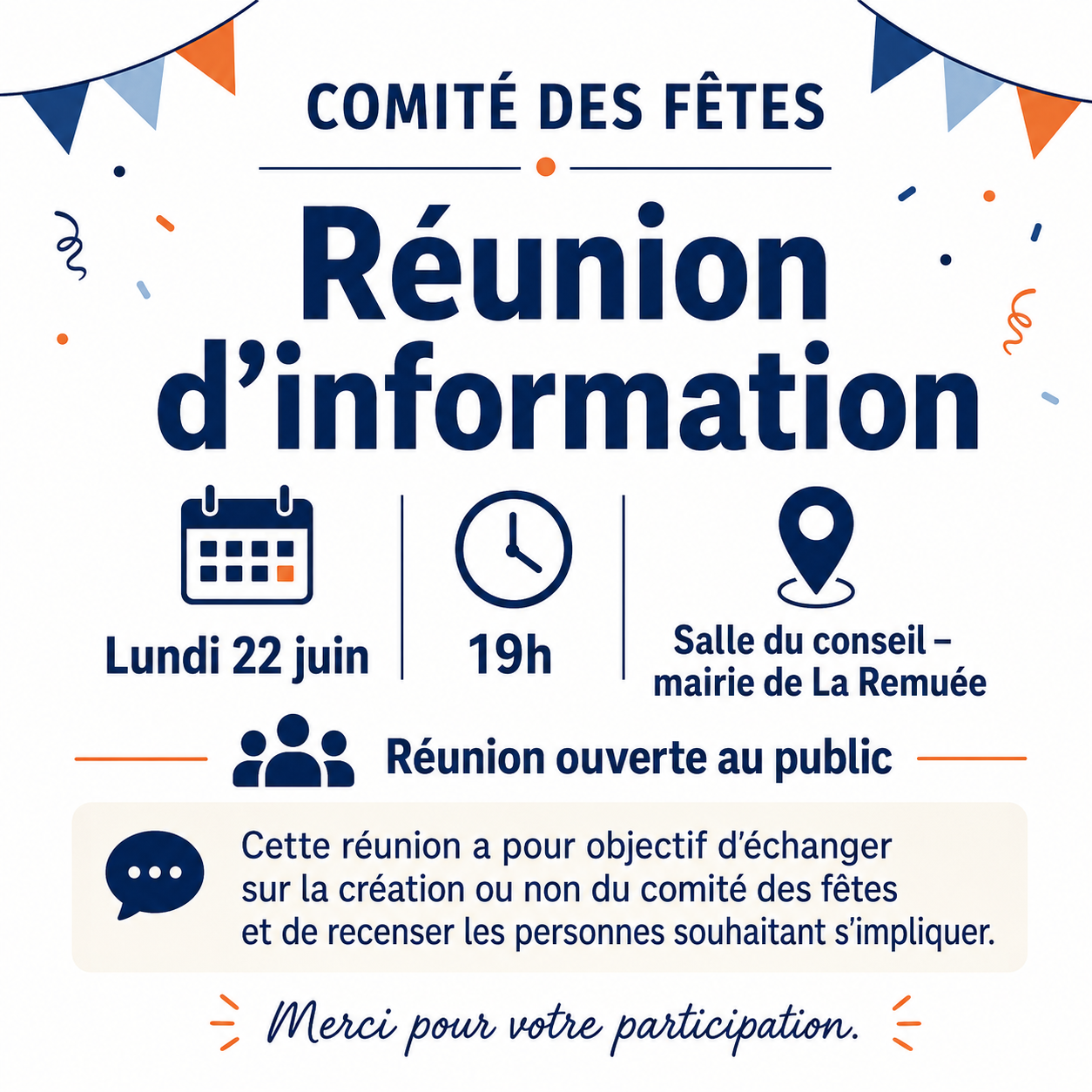 Création d’un comité des fêtes : appel aux volontaires