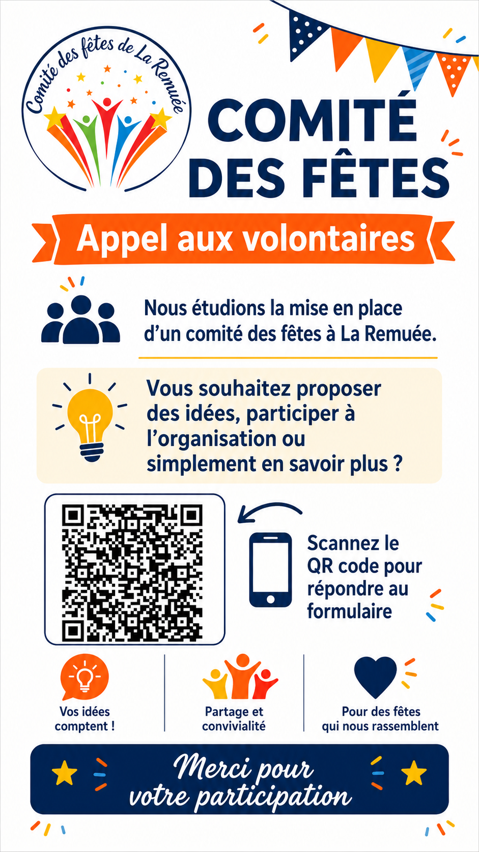 Appel aux volontaires pour la création d’un comité des fêtes à La Remuée