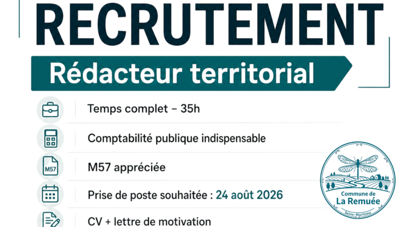 La Remuée recrute un rédacteur territorial
