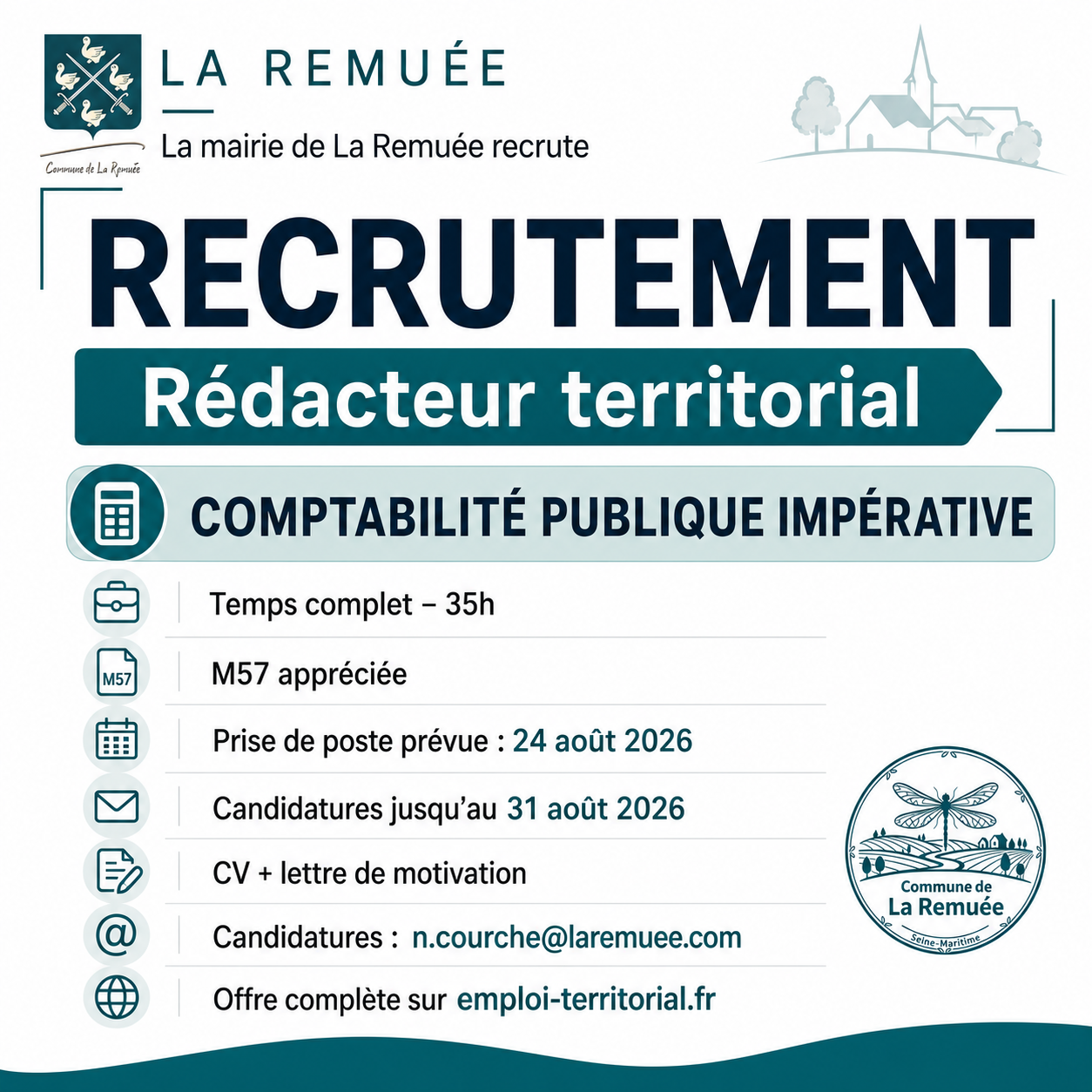 La Remuée recrute un rédacteur territorial