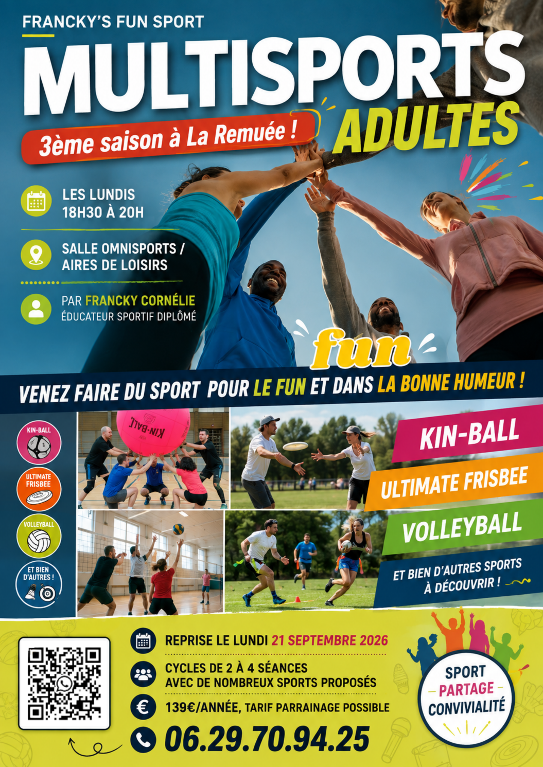 Affiche Multisports adultes La Remuée 2026-2027 Francky's Fun Sport