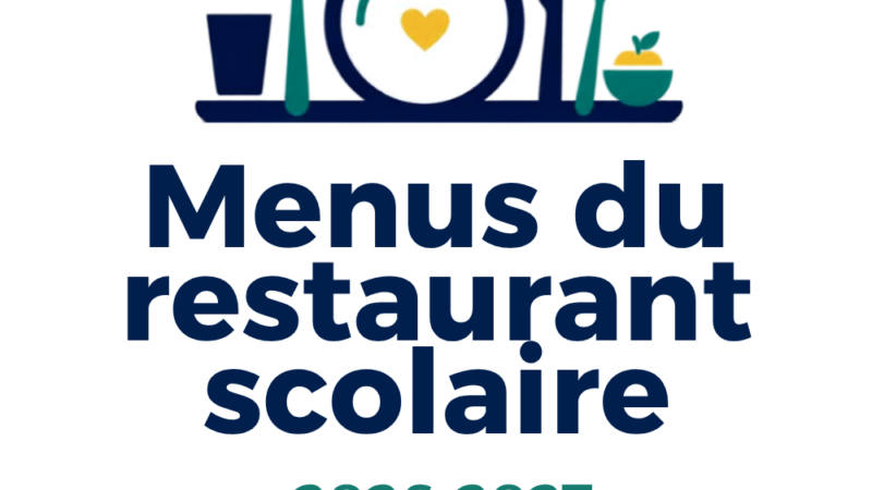 Menu du restaurant scolaire 2026-2027