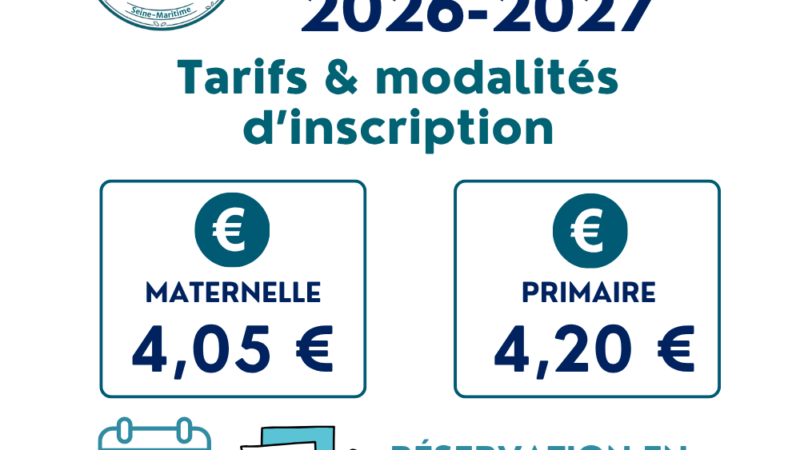 Restaurant scolaire 2026-2027 : tarifs et modalités d’inscription
