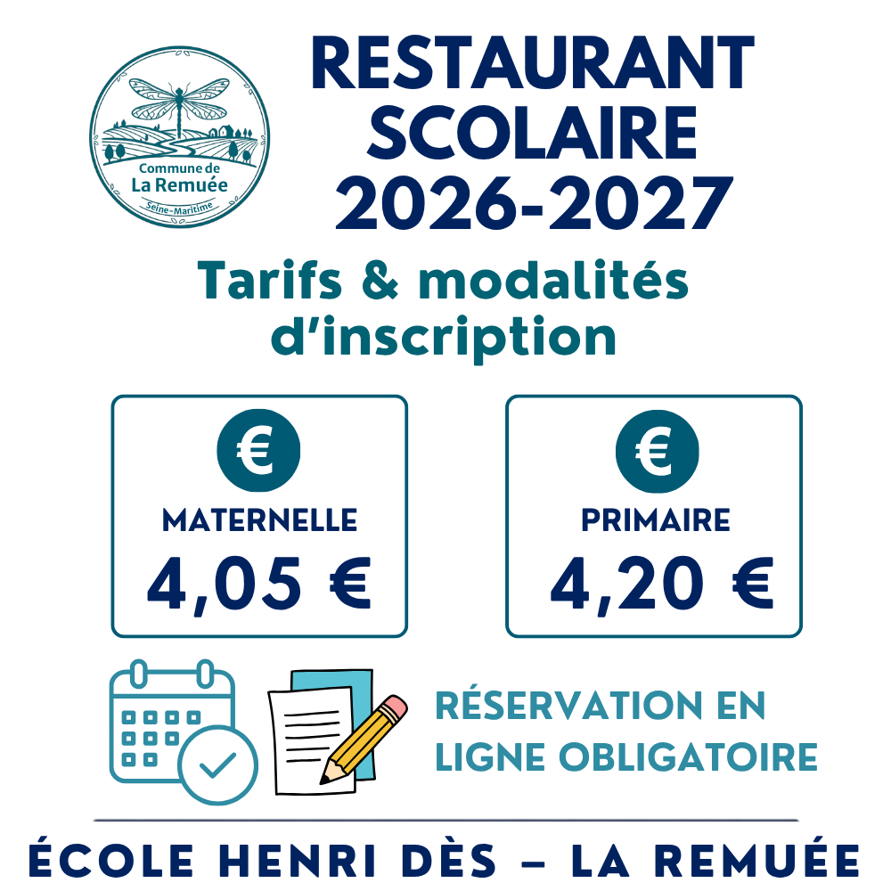 Restaurant scolaire 2026-2027 : tarifs et modalités d’inscription