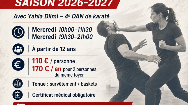 Self-défense à La Remuée – Saison 2026-2027