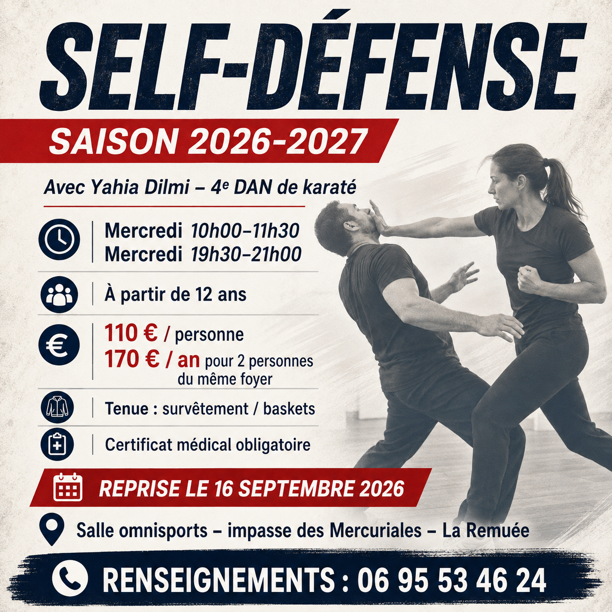 Self-défense à La Remuée – Saison 2026-2027