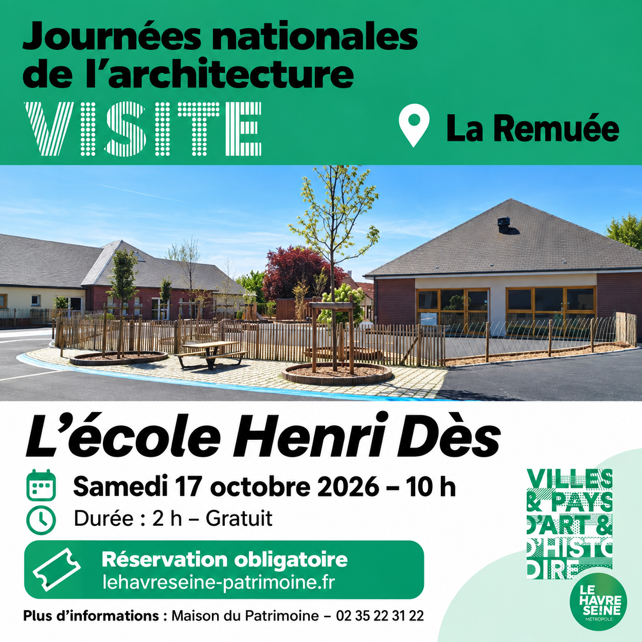Journées nationales de l’architecture 2026 – École Henri Dès à La Remuée